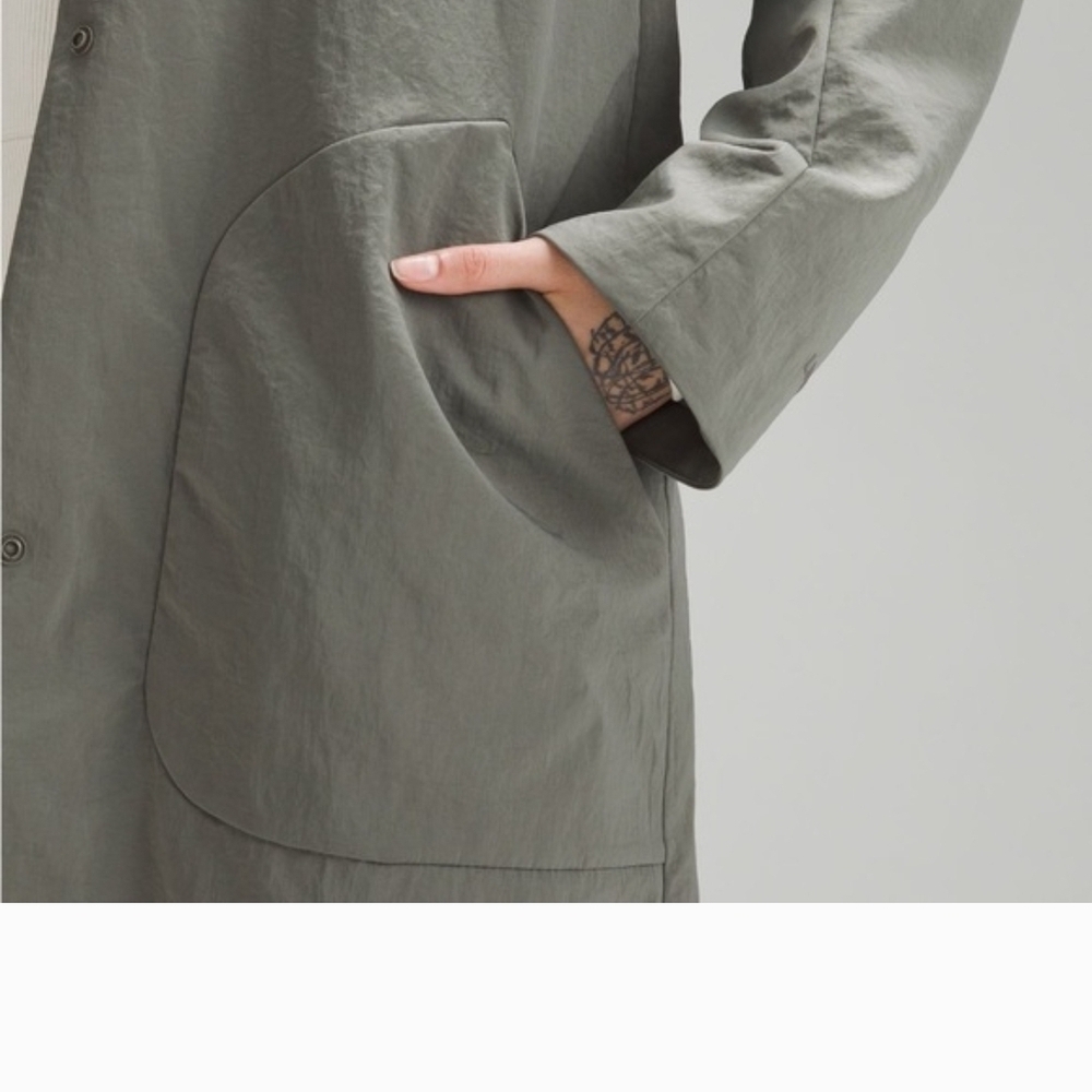 Lululemon Athletica Olive Trench Coat - Picture 3 of 15